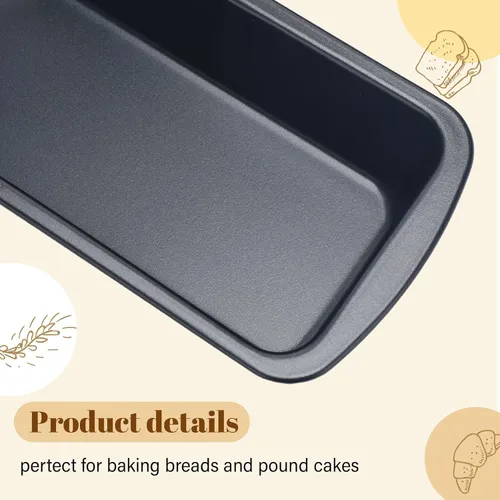 Miniatura 3 de Patelai Paquete de 4 moldes pequeños para hornear pan, antiadherentes, bandeja rectangular para hornear, molde para tostadas