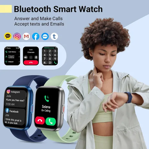 Miniatura 3 de Potencia tu estilo de vida con el reloj inteligente Bluetooth para mujeres y hombres, Alexa, reloj inteligente de seguimiento de salud y sueño