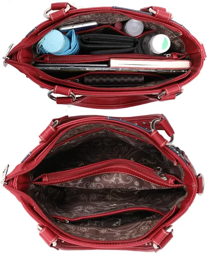 Miniatura 6 de Montana West Bolso patriótico con tachuelas para mujer, bolso de mano con bandera estadounidense y bolso cruzado