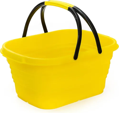 SAMMART Tina plegable con asa de 13 litros (3.4 galones) – Cesta de picnic portátil al aire libre – Contenedor de almacenamiento plegable para lavar