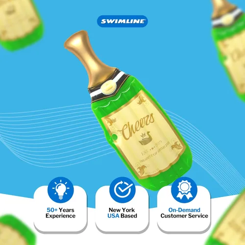 Miniatura 7 de Swimline - Flotador para piscina con forma de botella de champán, 86 x 30 pulgadas