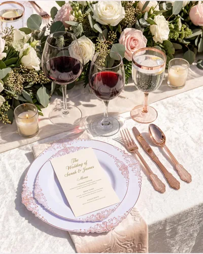 Miniatura 8 de Morejoy 100 platos de plástico, desechables, platos de postre de oro blanco y rosa de 7.5 pulgadas para bodas, fiestas y duchas rosa y oro