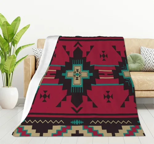 HGOD DESIGNS Manta de patrón étnico con estampado azteca indio del suroeste americano, suave, cálida, ligera para mujeres, cumpleaños, Navidad,