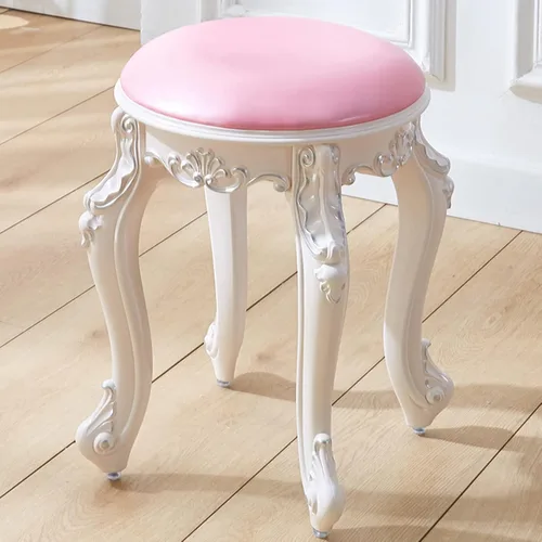 Miniatura 13 de Taburete de tocador, taburete de maquillaje, banco acolchado, asiento de piano en dormitorio, baño, pata de acero de plástico ABS, 16.9 in