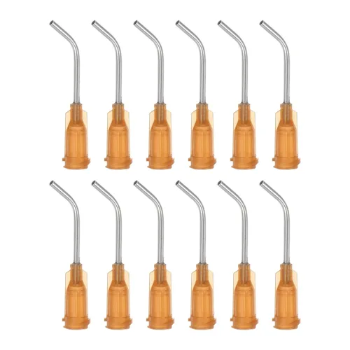 Miniatura 13 de HARFINGTON 12 piezas de agujas dispensadoras de punta roma, puntas dispensadoras curvadas de 30 calibre a 45 grados, 1 pulgada de ángulo