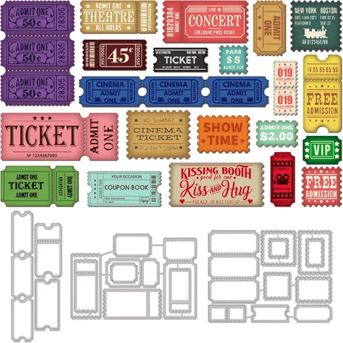 GLOBLELAND Troqueles de corte de fondo de sello postal para hacer tarjetas, boletos, corte de borde, troqueles para bricolaje, álbumes de recortes,