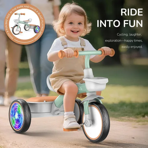 Miniatura 5 de Umatoll Triciclo para Niños Pequeños para niños y niñas de 18 meses a 4 años, juguetes de bicicleta para niños pequeños con asiento ajustable