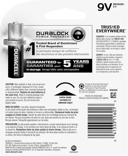Miniatura 3 de Duracell Batería alcalina de 9 V, 1 unidad