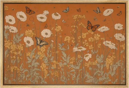 Miniatura 18 de SIGNFORD Lienzo enmarcado para pared, acuarela pastel, morado, luna, cielo, naturaleza, ilustraciones de área silvestre, arte moderno, vibrante