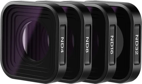 NEEWER Paquete de 4 filtros ND, juego de filtros de lente de densidad neutra multicapa (ND4/8/16/32) con marco de aluminio y vidrio óptico