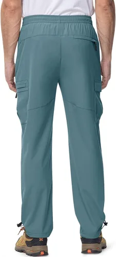 Miniatura 2 de Rdruko Pantalones de senderismo para hombre, ligeros, impermeables, de secado rápido, elásticos, con 5 bolsillos, cintura elástica