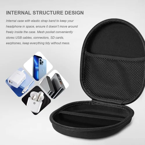 Miniatura 6 de Estuche organizador de auriculares duros, bolsa de almacenamiento compatible con E7 PRO QC35 WH-CH500 XB450 550AP 650BT 950B1 N1 AP Sony MDR-ZX100