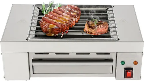 Parrillas comerciales para interiores, parrilla eléctrica sin humo, 1500 W, 110 V, portátil, de mesa, Yakitori, parrilla de barbacoa comercial, con