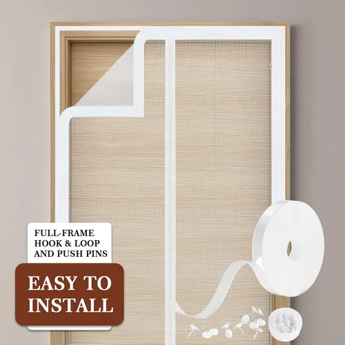 Miniatura 6 de Yotache - Puerta magnética ajustable con pantalla para puertas de 29"-33" de ancho y 79"-81" de altura, malla de poliéster reforzada con tira