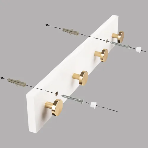 Miniatura 6 de HASWARE Ganchos de pared de 16 pulgadas, perchero de madera con 4 ganchos de pared de aluminio, para sombrero, toalla, bolsa de llaves