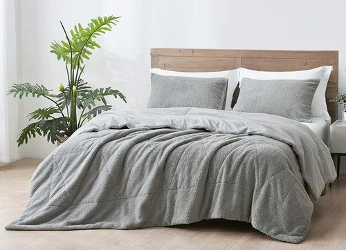 Miniatura 11 de Chezmoi Collection Zane - Juego de edredón Sherpa de 2 piezas, juego de ropa de cama reversible de microfibra lavada de doble cara