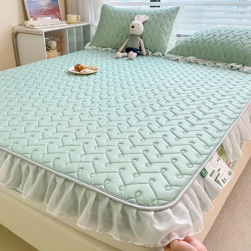 Miniatura 17 de Sábanas de bolsillo profundo, sábanas de látex de seda de hielo, fundas de colchón con estampado de dibujos animados agradables a la piel, con Gris