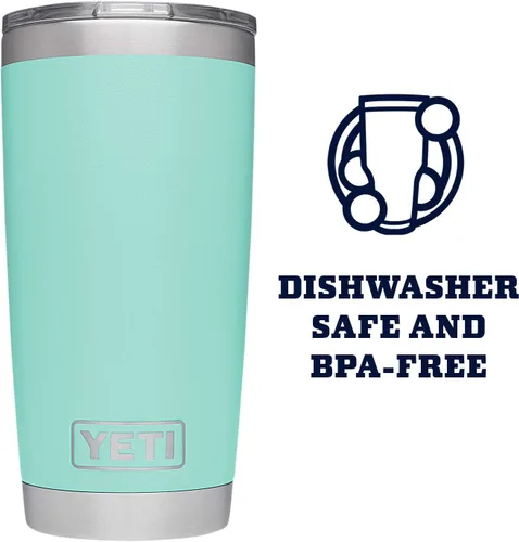 Miniatura 4 de YETI Rambler - Vaso de acero inoxidable con aislamiento al vacío de 20 onzas con tapa MagSlider Verde mar