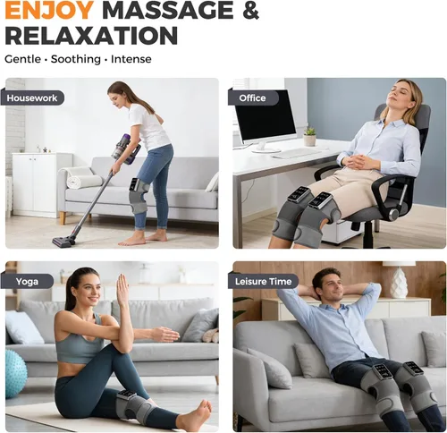 Miniatura 7 de YAZHI Masajeador de rodilla inalámbrico para aliviar el dolor, rodillera eléctrica con calefacción, 5 niveles de calor y 3 modos de masaje, regalos
