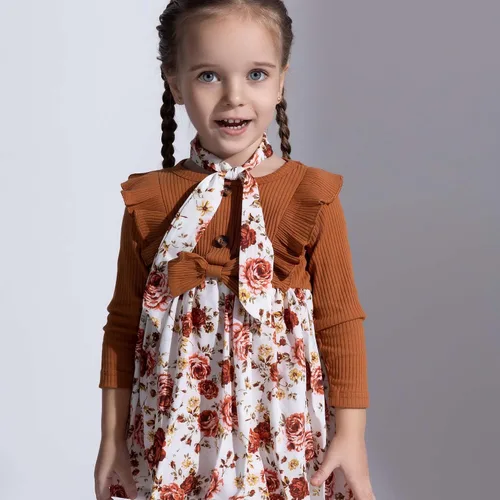 Miniatura 3 de PATPAT Baby Girl Dress Infant Girls Long Sleeve Baby Casual Dress Fall Winter Dress
