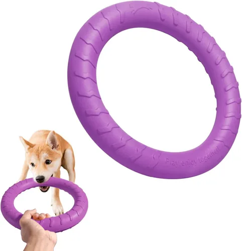 Miniatura 11 de Disco Volador Flotante Duradero Indestructible para Perros Grandes, Juguetes de Anillo para Masticadores, Piscina, Natación, Lanzamiento, Atrapar