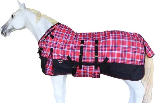 Miniatura 8 de CHALLENGER Manta de invierno impermeable de 76 pulgadas 1200D para caballo de lluvia, manta de invierno 394B Turquesa/Morado/Ombre