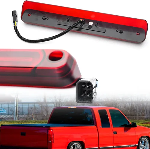 Miniatura 8 de Tercera luz de freno LED de repuesto para 1994 95 96 97 98 99 2000 OBS Chevy C1500 K1500 C/K Extended Cab Trucks GMT400 Red LED 3rd Brake Center