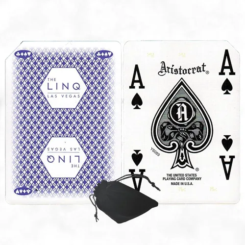 Miniatura 15 de Cyber-Deals Authentic Las Vegas Casino Table-Played Playing Cards – 52 Cards Each, No Jokers – Variety of Casinos & Colors Aliante - White/Blue