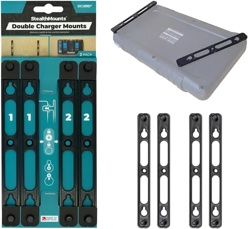 StealthMounts Makita - Soporte para cargador - Paquete de 2 (cargador doble) | Fabricado en el Reino Unido