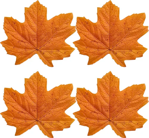 Decoración de hojas de otoño, hojas de arce artificiales de gran tamaño de 12.6 pulgadas, 50 hojas de otoño falsas, hojas de Acción de Gracias para