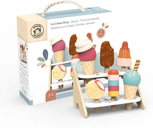 Miniatura 12 de SPEEDY MONKEY Juego de Máquina de Café de Madera para Niños – Certificado FSC Juego de Simulación de Cafetera Espresso, Conjunto de Café de Juego