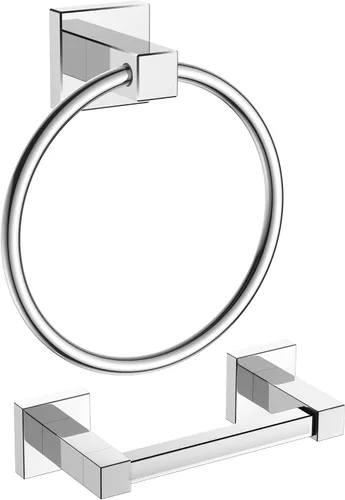 Miniatura 23 de FORIOUS Soporte de pared para papel higiénico, SUS304 de acero inoxidable con doble poste giratorio para rollo de papel higiénico y juego de anillos