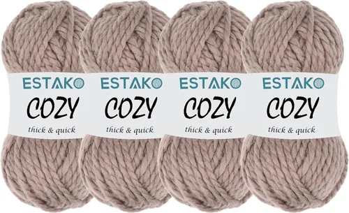 Miniatura 41 de Estako Cozy Thick & Quick Yarn - Hilo acogedor grueso y rápido, 20% lana, 80% acrílico, suave, súper voluminoso, peso #6, para tejer y hacer 50187
