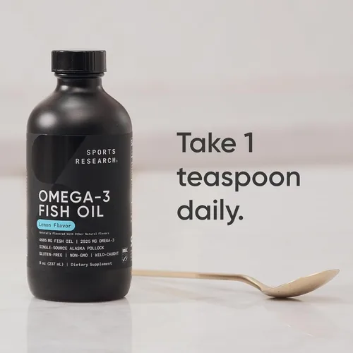 Miniatura 3 de Sports Research® Aceite de Pescado Omega-3, Botella de Vidrio de 8 oz - 4685mg de Aceite de Pescado de Abadejo de Alaska Capturado Silvestre por