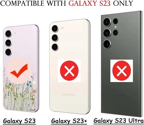 Miniatura 7 de Unov Funda compatible con Galaxy S23 transparente con diseño de TPU suave, absorción de golpes, patrón delgado en relieve protector de 6.1 pulgadas