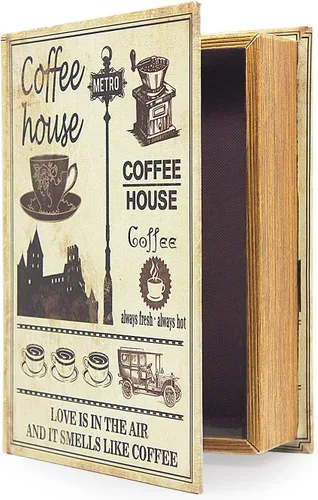 Miniatura 24 de PACOLO Cajas decorativas para libros, cubierta de madera sintética para guardar joyas ocultas, dinero y dinero en efectivo (As de corazones)