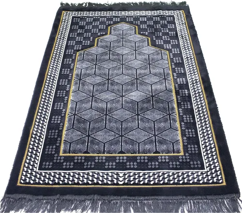 Miniatura 5 de Modefa Alfombra de oración turca de terciopelo islámico, gruesa, ancha y suave, para hombres y mujeres, doble felpa grande Janamaz - Regalo de Eid
