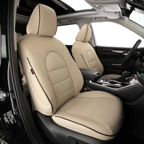Miniatura 10 de EKR Highlander Fundas de asiento para SUV, Toyota Highlander 2020 2021 2022 2023 2024 2025 2026, 2ª fila 40/60 dividida, fundas de asiento de Negro