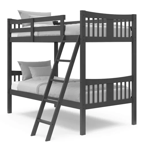 Miniatura 8 de Storkcraft Caribou Litera Twin sobre Twin (Gris) - Certificado GREENGUARD Gold, Literas Twin para Niños, Se Convierte en 2 Camas Twin Individuales