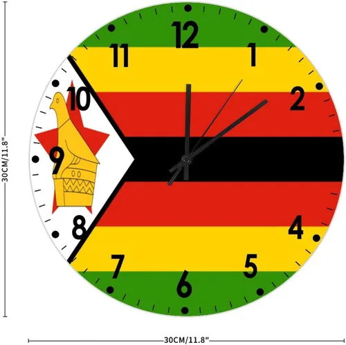 Miniatura 279 de Cheyan Reloj de pared con bandera de Canadá de 12 pulgadas, silencioso, sin tictac, de PVC, funciona con pilas, reloj redondo decorativo, regalo