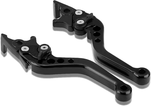 1 par de palancas de freno para motocicleta, Keenso resistentes palancas universales de freno de aluminio para motocicleta GY6 Xmax 400 (negro)