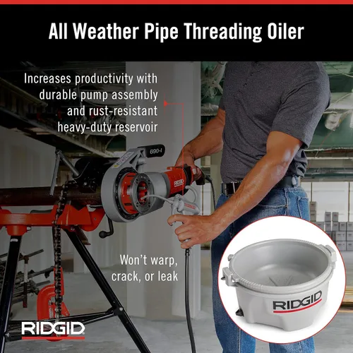 Miniatura 4 de RIDGID 10883 Model 418 - Engrasador con aceite de corte de hilo prémium y RIDGID - 32808 1 galón Endura-Clear Endura-Clear Aceite de corte de rosca