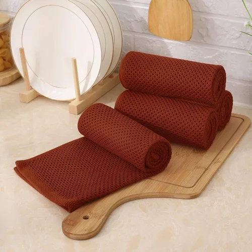 Miniatura 34 de Kitinjoy - Paños de cocina de 100 % algodón, tela de tejido gofrado, paño de limpieza ultrasuave, absorbente y de secado rápido. Beige