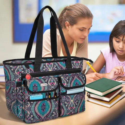 Miniatura 11 de LoDrid Bolsa para profesores con almohadilla inferior, capa de almacenamiento separada para laptop (hasta 15.6 pulgadas), bolsas para profesores