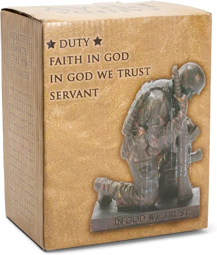Miniatura 3 de Figura de mesa de 5 pulgadas de resina dorada de soldado orando de Dicksons Duty Faith God