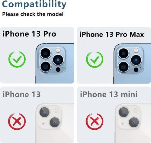 Miniatura 2 de Korecase Paquete de 2 unidades compatibles con iPhone 13 Pro/iPhone 13 Pro Max de 6.7 pulgadas, protector de lente de cámara de metal de vidrio