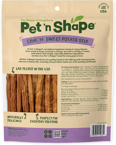 Miniatura 2 de Pet 'n Shape Chik 'n Sweet Potato Stix – Hecho y obtenido en los Estados Unidos – Golosinas naturales saludables para perros, 28 onzas