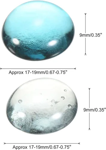 Miniatura 2 de MECCANIXITY Mármoles de vidrio plano de 0.669-0.748 in, piedras decorativas azul oscuro transparente, cuentas de vidrio, relleno de jarrón de roca