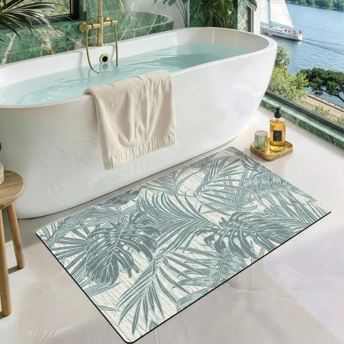 Miniatura 13 de LUMI Tapetes de baño ultra delgados, superabsorbentes, de secado rápido, antideslizantes, para debajo de la puerta, bañera, lavabo y ducha, 17 x 30