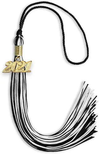 Miniatura 93 de Endea Graduation - Borla de doble color mixto con fecha dorada (negro/dorado antiguo, 2021)